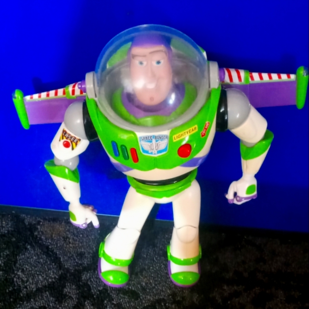 Buzz Lightyear Action Figure - Green & White Kids Toy vintage lights up talks